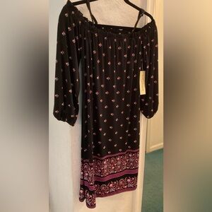 Black & Pink Dress with adjustable straps.  Size small.  Brand new with tags.